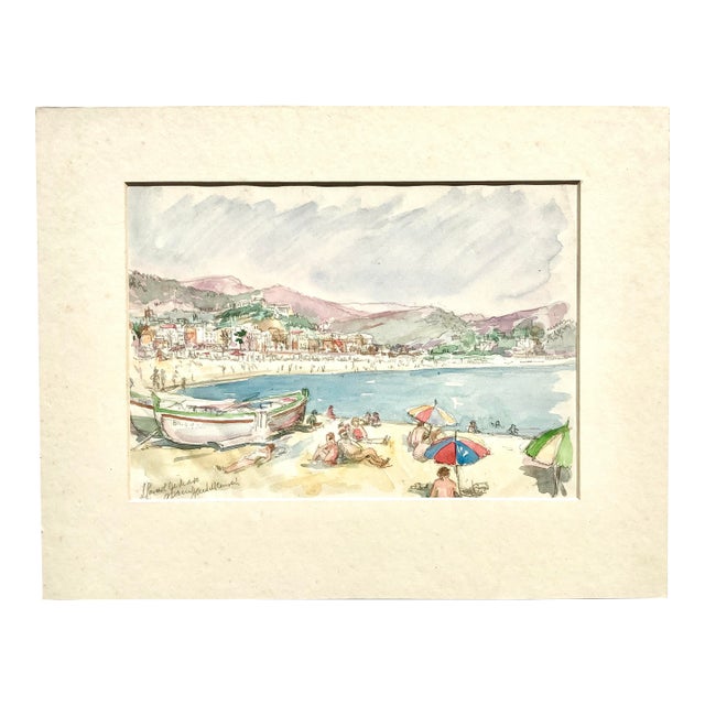 1980s Baja Holiday Watercolor Painting For Sale