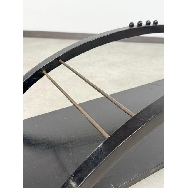 Postmodern Arched Centerpiece Shelf in Black Wood, 1940s For Sale - Image 4 of 9