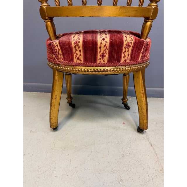 French Napoleon III Giltwood SpindleBack Chair in the Louis XVI Taste Circa 1870 For Sale - Image 10 of 15