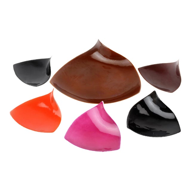 Mid-Century Modern 1960s Vintage Colorful Glazed Ceramic Serving Trays, Romania- Set of 6 For Sale