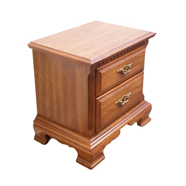 Sumter Cabinet Co. Sterling Oak Collection Country French 25" Two Drawer Nightstand 1805 For Sale - Image 4 of 14