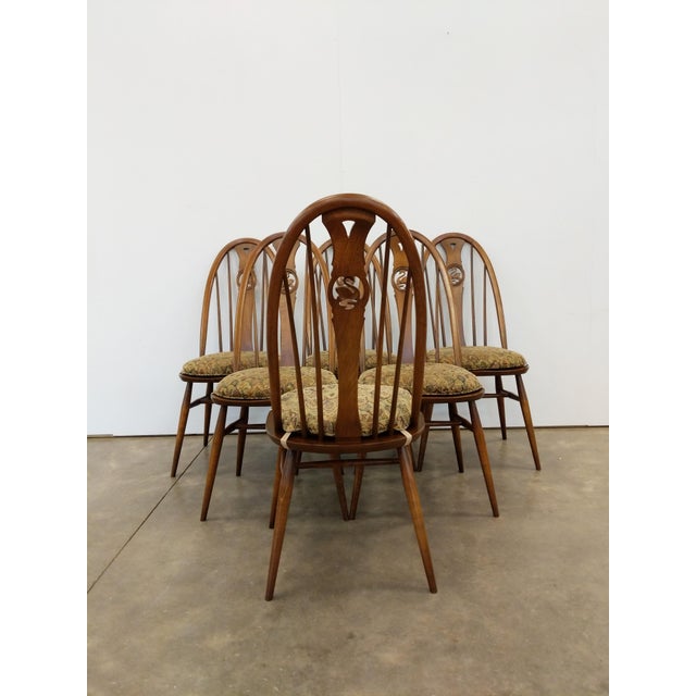 Mid-Century Modern Set of 6 Vintage Mid Century Modern Dining Chairs by Ercol For Sale - Image 3 of 11
