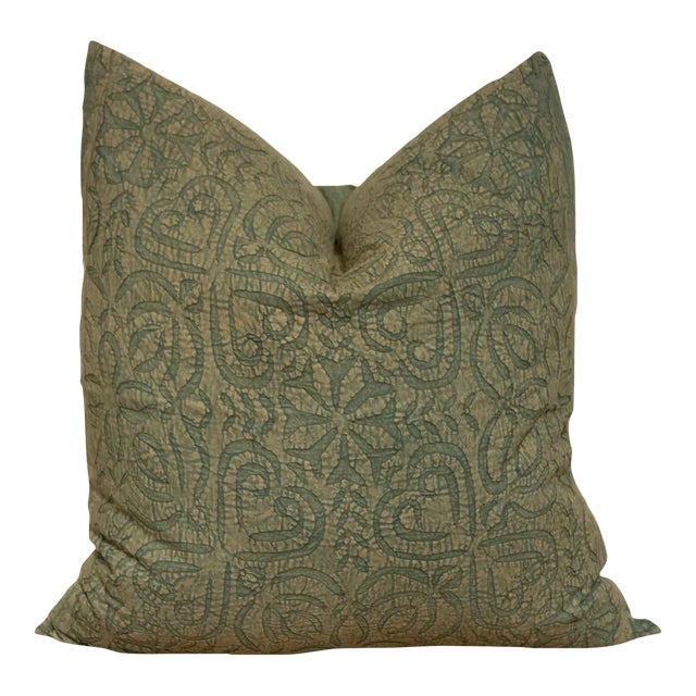 Pigment Green Handmade Pillow Cover For Sale