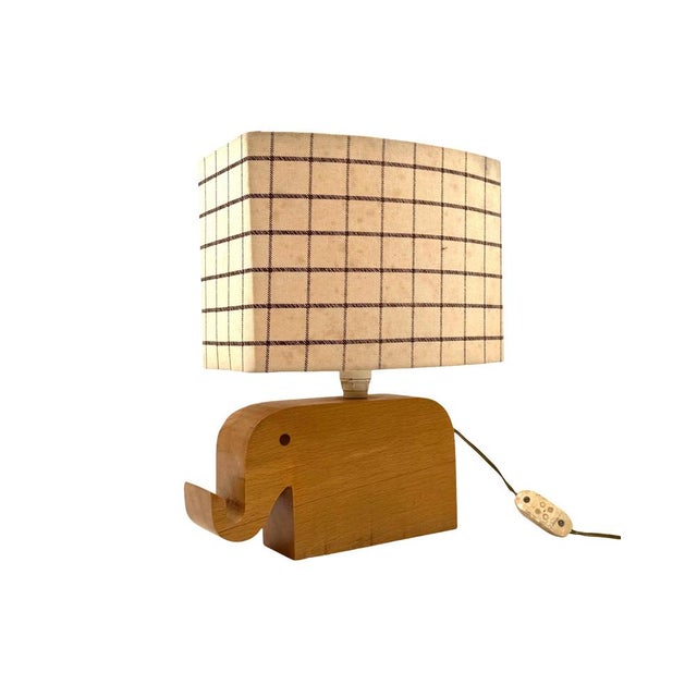 Mid-Century Modern Wood Elephant Table Lamp, 1960s For Sale - Image 6 of 13