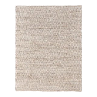 Jute Cotton White Boho Hand Woven Herringbone Pattern Nordic Scandinavian Rug 8x10 Ft. For Sale