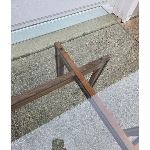 1970s Danish Modern Rosewood Aluminum Coffee Table Attributed to Henning Korch For Sale - Image 12 of 13