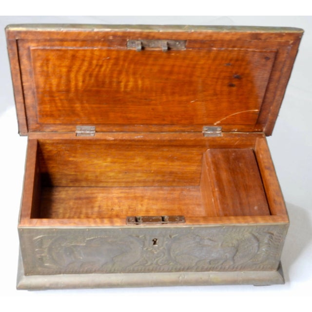 Late 19th Century Copper Covered Cherrywood Box For Sale - Image 4 of 8