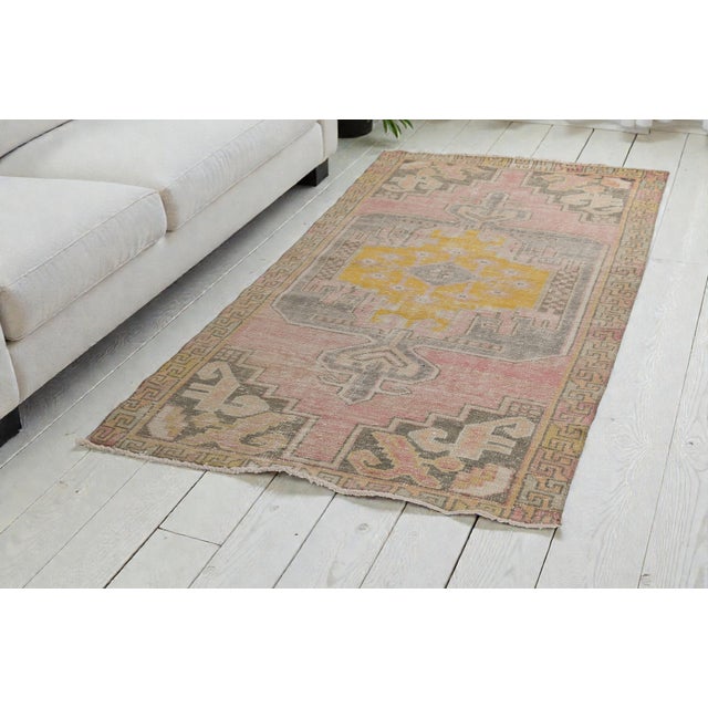 Orange Mid 20th Century Handknotted Floor Oushak Rug For Sale - Image 8 of 9