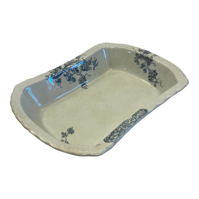 1890s Antique F J Emery Versailles Ironstone Serving Dish For Sale