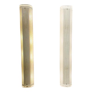 White Perforated Metal Wall Lights, 1980, Set of 2 For Sale