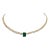 Statement 2.72ct Emerald & 2.52ct Diamond Choker Necklace in 18k Solid Gold for Women For Sale