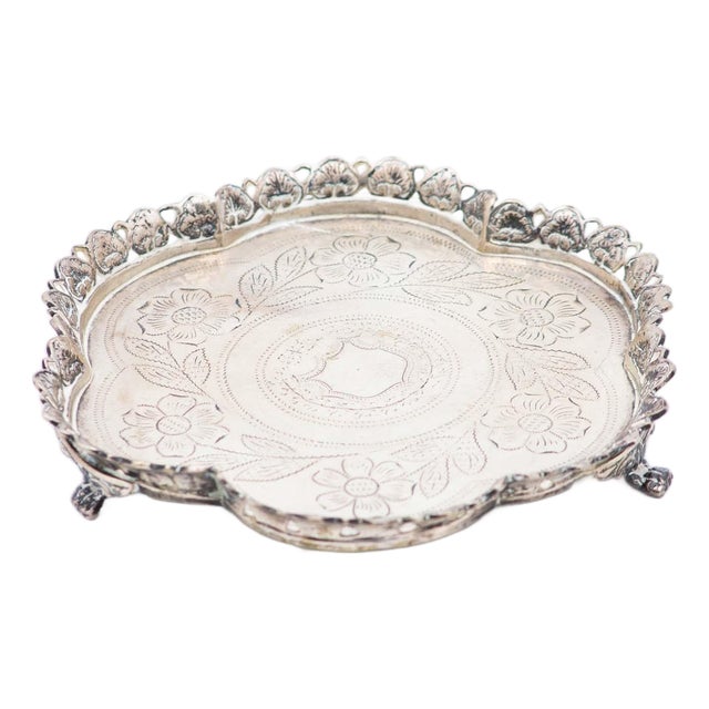 Silver Catchall with Wire Rack For Sale