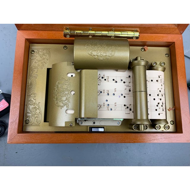 Brown Vintage Pink Music Box For Sale - Image 8 of 10