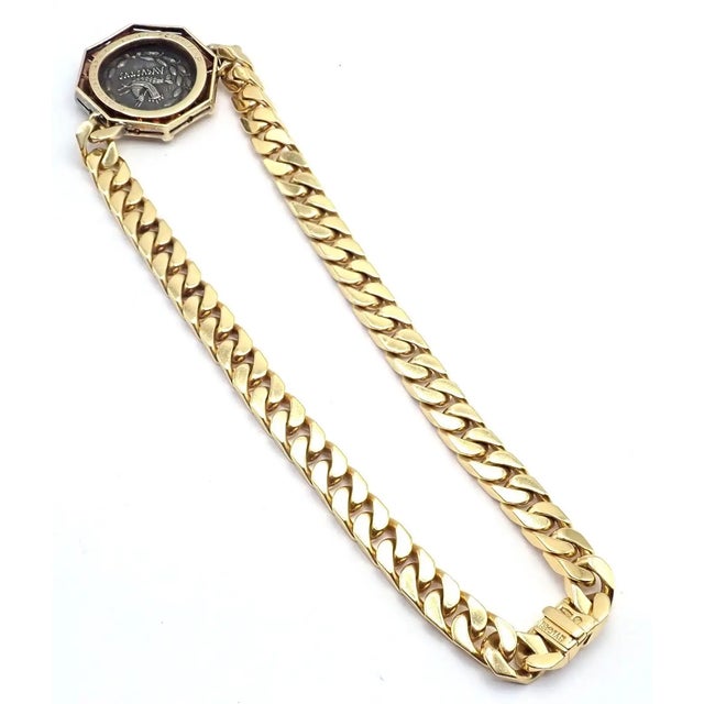 Antique Bulgari Coin Monete Diamond Yellow Gold Link Chain Necklace For Sale - Image 9 of 12