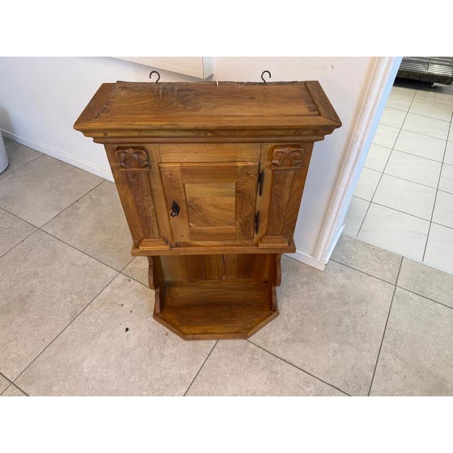 Brown Oak Liquor Cabinet, 1950s For Sale - Image 8 of 9