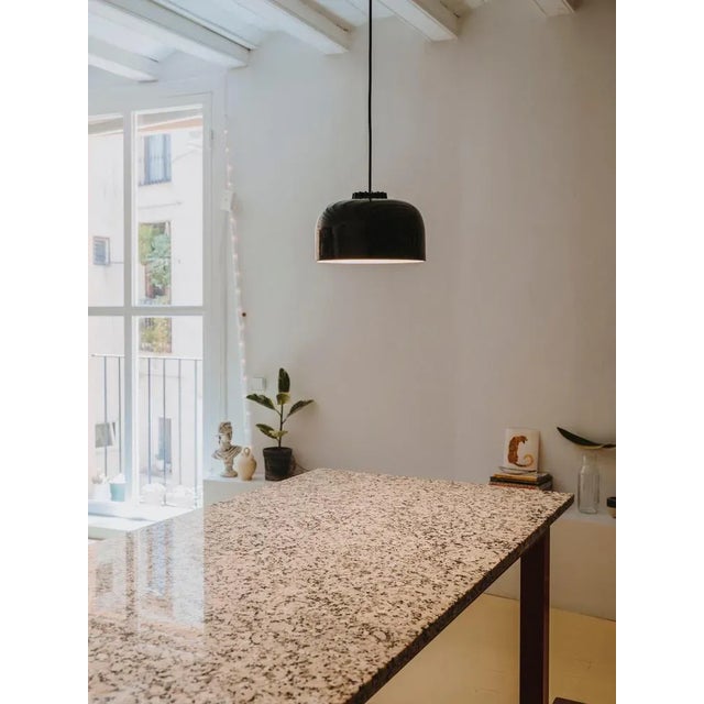 Metal Large Black Headhat Bowl Pendant Lamp by Santa & Cole For Sale - Image 7 of 11