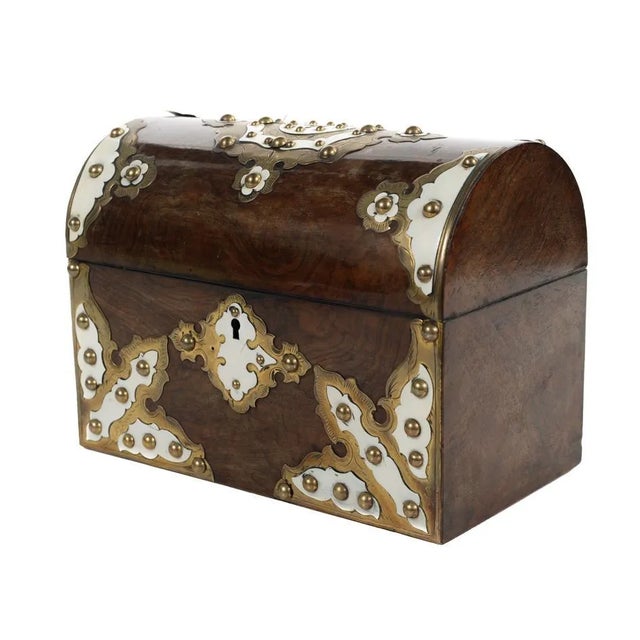 19th C. English Domed Walnut Document Box For Sale