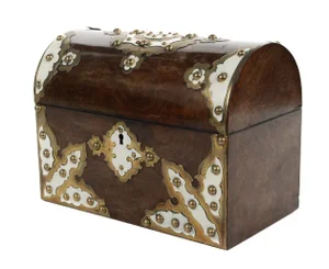 19th C. English Domed Walnut Document Box