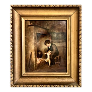 “Boy With Cat” by Henry Bacon For Sale