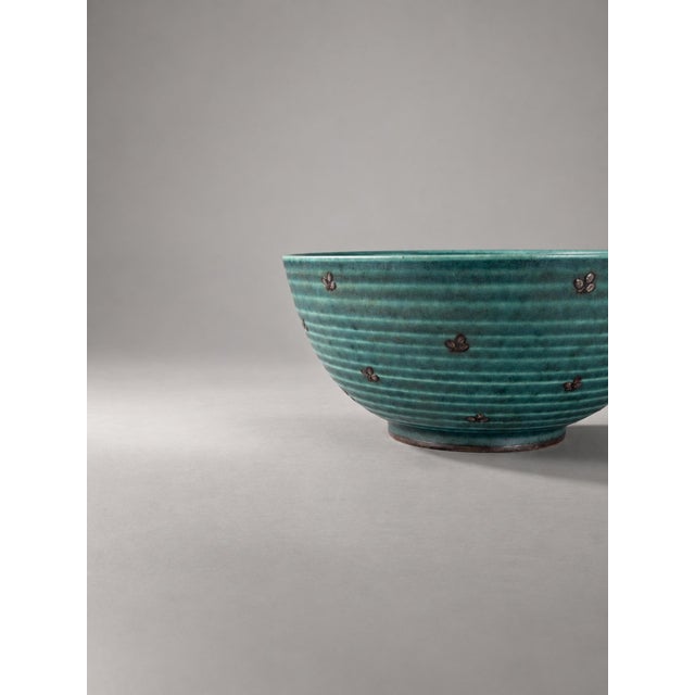 Model 1107 Argenta Bowl by Wilhelm Kåge for Gustavsberg, Sweden, 1940s, in Very Good conditions. Designed 1920 to 1949 I...