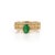 Oval Emerald & Diamond Vintage-Inspired Luxury Statement Ring in 18k Yellow Gold Size 7 For Sale - Image 4 of 17