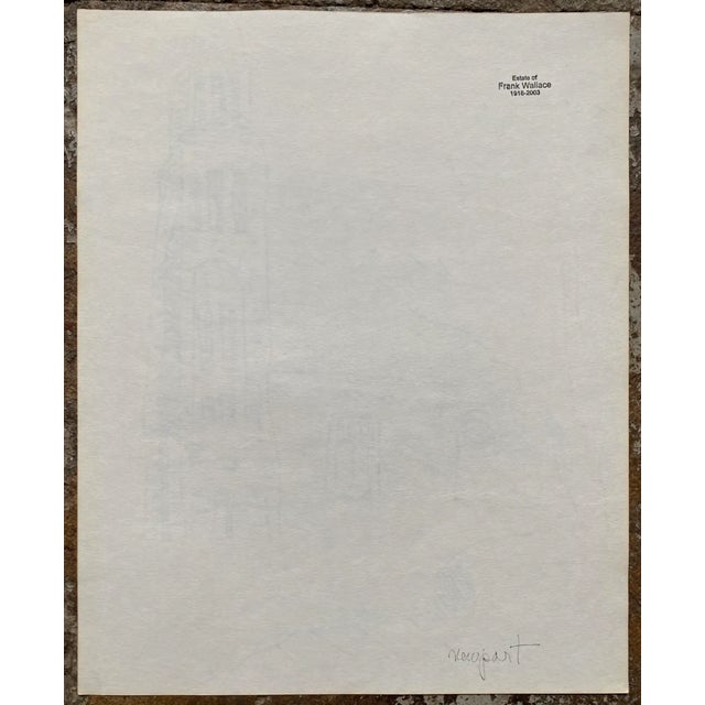 Traditional 1960s Frank Wallace St Mary Star of the Sea Newport Vermont Drawing For Sale - Image 3 of 3