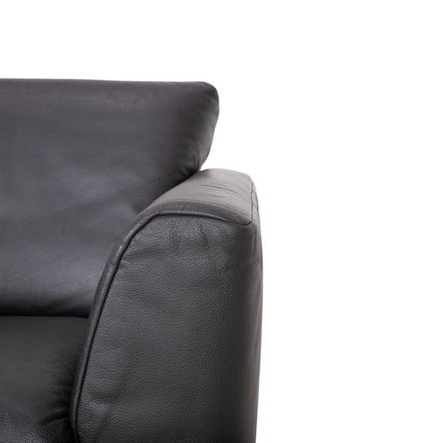 Set of 250 Lounge Chair and Ottoman in Black Leather from Rolf Benz For Sale - Image 9 of 18