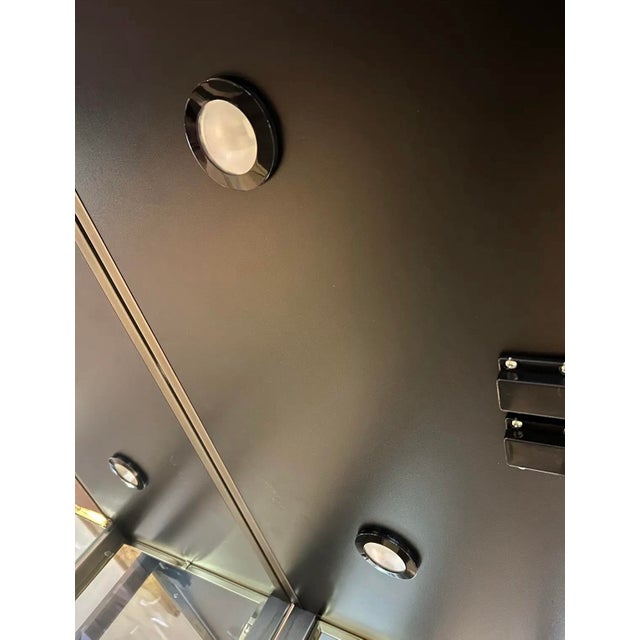 Bronze Late 20th Century Design Institue of America Brass and Bronze 3 Part Mirrored Display Cabinet Curio For Sale - Image 8 of 8