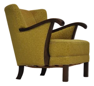 Vintage Danish Armchair in Wool & Beech, 1950s