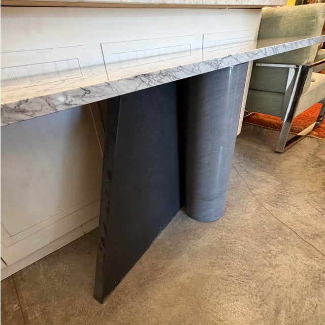 Stone Ambiguita Solid Marble and Slate Console Table by Legendary Italian Design Duo Lella and Massimo Vignelli 1983 For Sale - Image 7 of 10