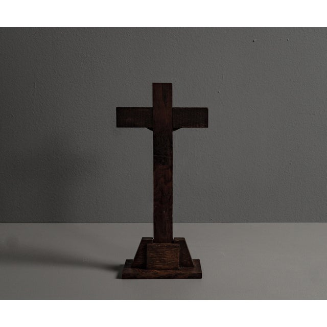 Brutalist Jesus Cross in Metal and Wood For Sale - Image 6 of 18