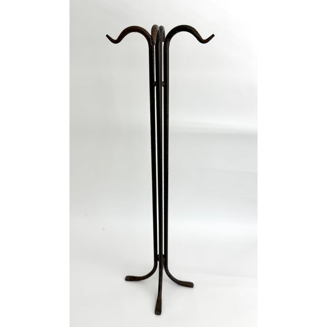 Vintage Primitive Hand-Forged Wrought Iron Pilgrim Fireplace Tool Set - 5 Pieces For Sale - Image 11 of 11