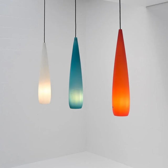 Vintage Glass Pendant Lamps from Kastrup Holmegaard, 1960s, Set of 3 For Sale - Image 8 of 18