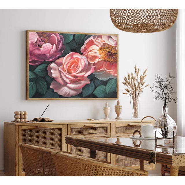Photorealism Life in Full Bloom, Giclee Print on Canvas, Framed For Sale - Image 3 of 4