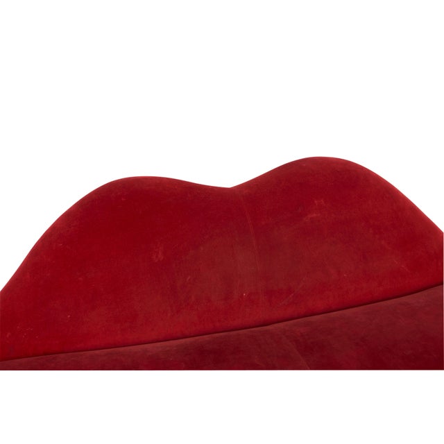 Modern Red Velvet "Lips" Sofa After Salvador Dali For Sale - Image 3 of 5