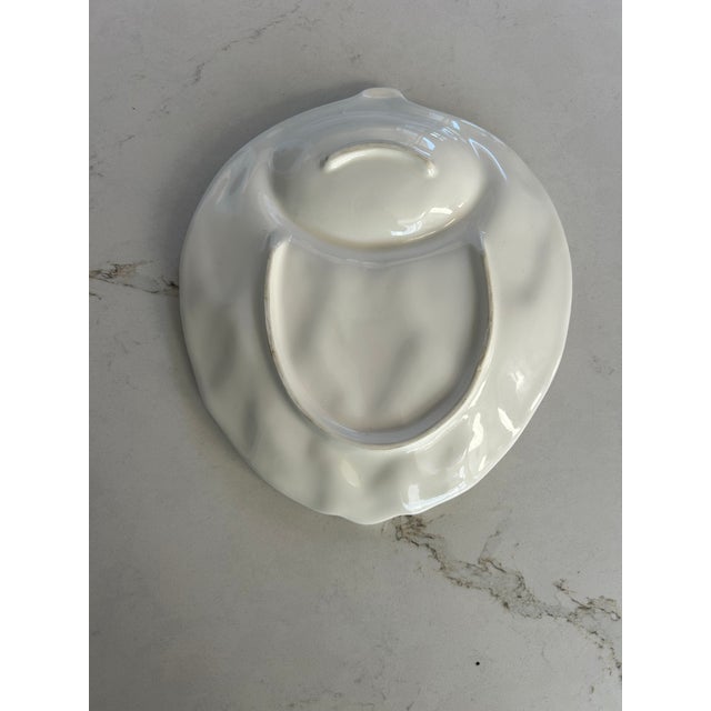 Ceramic Mid 20th Century Artichoke Form White Majolica Style Ceramic Plates - Set of 6 For Sale - Image 7 of 7