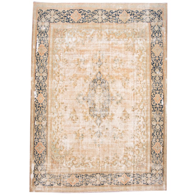Mid-20th Century Vintage Distressed Wool Rug 10 X 14 For Sale - Image 10 of 10