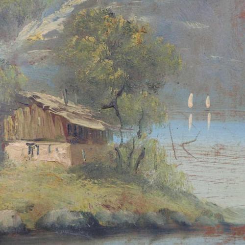 Brizioli, Mountain Landscape, 2000s, Oil on Panel For Sale - Image 4 of 8