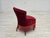 Danish Cocktail Lounge Chair in Cherry-Red Furniture Velour, 1950s For Sale - Image 11 of 17