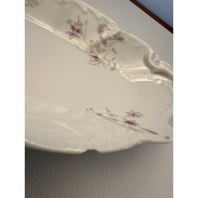 1940s Vintage Limoges Basset Austria 3 Porcelain Serving Bowls "Purple Violets" Pattern For Sale - Image 11 of 18