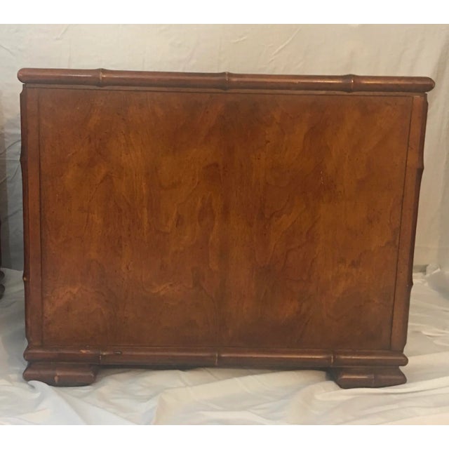 1970s Vintage Bamboo and Rattan Nightstands / Side Tables - a Pair For Sale - Image 5 of 12