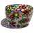 Murano Fratelli Toso Murano Vintage Millefiori Flowers Bullseye Mosaic Italian Art Glass Tall Oval Bowl Vase For Sale - Image 4 of 10