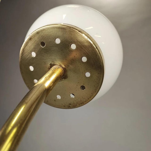 Gold Brass Floor Lamp with 3 Light Points, 1970s For Sale - Image 8 of 12
