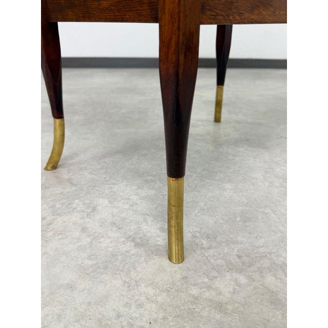 Brown Art Deco Walnut and Brass Tea Trolley with Serving Tray, 1920s For Sale - Image 8 of 12