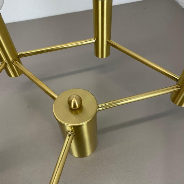 Italian Space Age Brass Ceiling Sconce in the style of Stilnovo, Italy, 1970s For Sale - Image 9 of 18