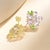 Nina Zhou Jewelry Nina Zhou 5.19ctw Morganite, Peridot, and Diamond Blossom Earrings For Sale - Image 4 of 7