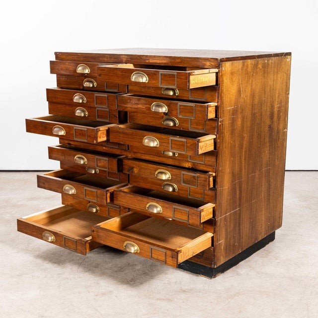 Brown Engineers Drawer Units, 1950s For Sale - Image 8 of 12