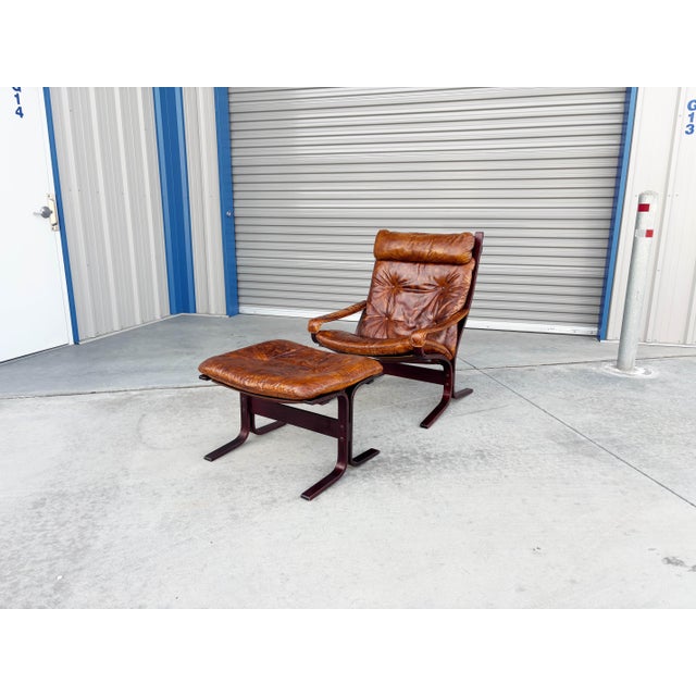 Ingmar Relling 1960s Mid Century "Siesta" Chair & Ottoman Attributed to Ingmar Relling for Westnofa For Sale - Image 4 of 15