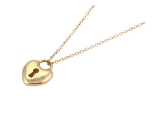 Tiffany & Co. Heart Padlock 18k Rose Gold Pendant Necklace
