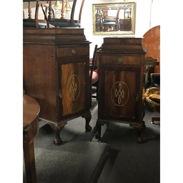 Gold Edwardian Mahogany Wine Celleratte Cabinets with Scottish Crest, Set of 2 For Sale - Image 8 of 13